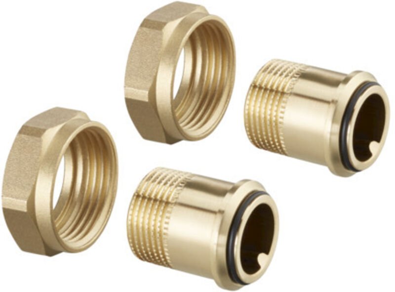 Tüllenanschluss-Set, 2 Tüllen mit Außengewinde r 1' flachdichtend mit Überwurfmutter - Oventrop