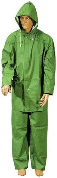 Thumbnail - Wasserdichte Jacke/Hose, PVC-Leinen, Grün, Größe xxl