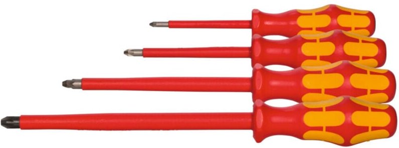 Wera - Pozidriv-Schraubendreher-Satz, mit Kraftform-Heft, vollisoliert, 4-teilig