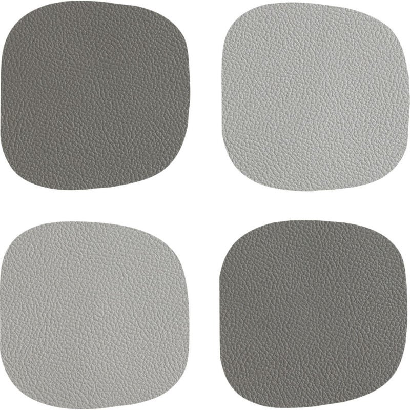 Vinanivao Untersetzer 10 x 10 cm hellgrau/dunkelgrau 4er-Set Platzdecken