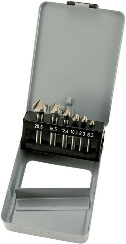 Hm Müllner - Kegelsenkersatz 6-tlg KS7 hss-g Stahl in Metallkassette zum Entgraten Ansenken