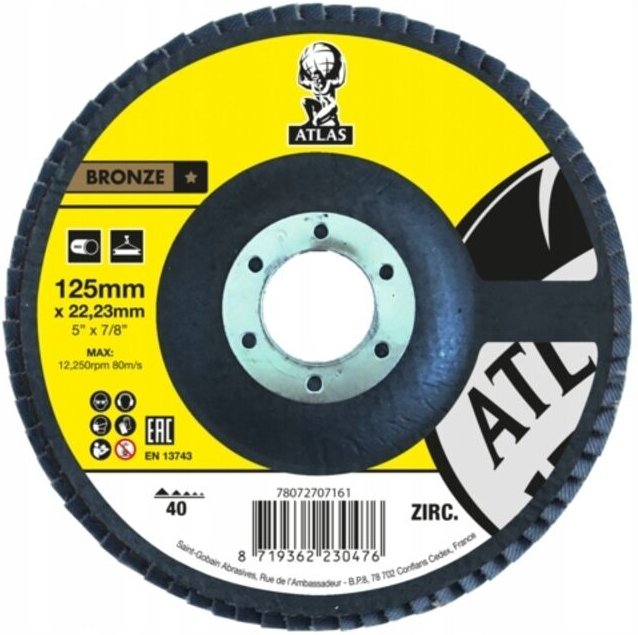 NORTON ATLAS ZIRKONIUMPLATTE 60 gr. 125mm Stahl