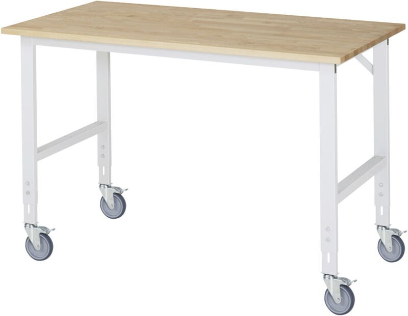 Fahrbarer Arbeitstisch Tom (4 lr), B1500xT800xH910-1230mm, B-Platte-25mm - RAU
