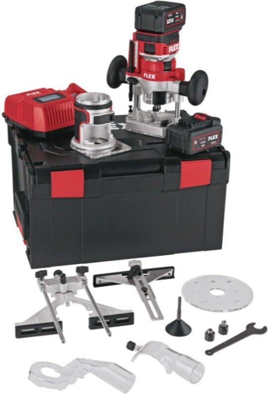 Akku Kanten- und Oberfräse 18 v - cer 18.0-EC/5.0 Set, 2x 5,0 Ah und Ladegerät in l-boxx - Flex