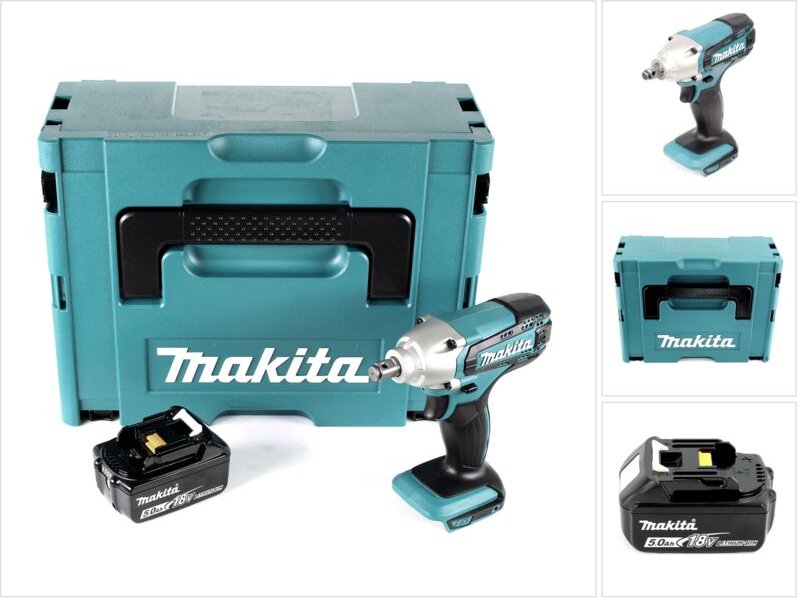 Makita DTW 190 T1J 18V Li-Ion Akku Schlagschrauber im Makpac - mit 1x BL 1850 5,0 Ah Akku, ohne Ladegerät
