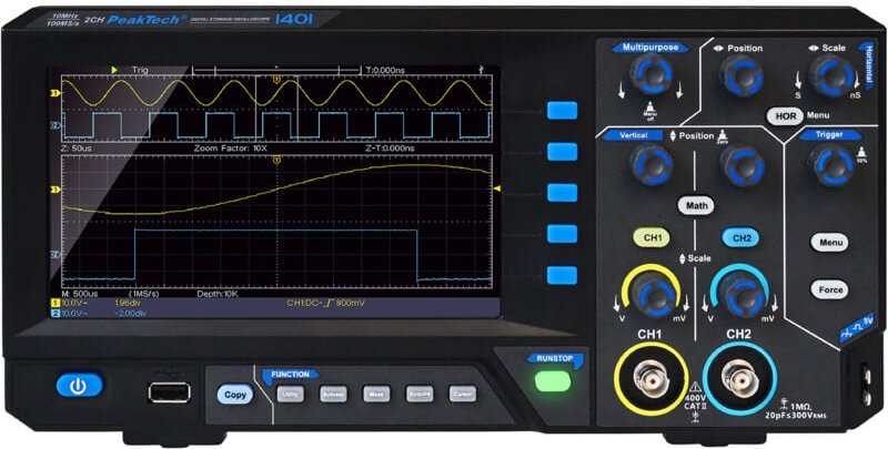 Peaktech - Digital Speicher Oszilloskop, p 1401, 2 Kanäle, 10 MHz