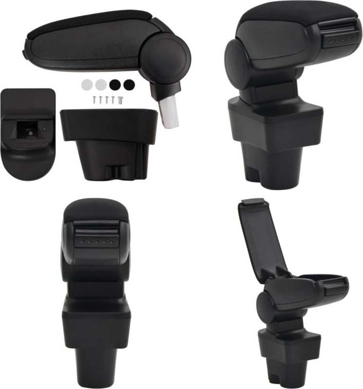 Vidaxl - Auto-Armlehne Schwarz 12x36x(33,5-48) cm abs - Auto Armlehne - Auto Armlehnen - Home & Living - Schwarz