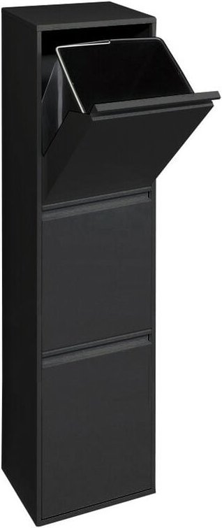 ARREGUI Basic Recycling Abfalleimer / Mülleimer aus Stahl, Mülltrennsystem mit 3 entnehmbaren Inneneimern aus Kunststoff...