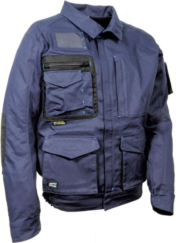 Cofra Arbeitsjacke 300 g/m², mit vielen Taschen blau 44