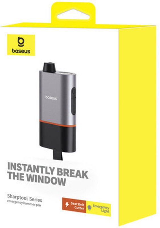 3-in-1 Auto-Sicherheitshammer, Gurtschneider und Taschenlampe SharpTool Schwarz