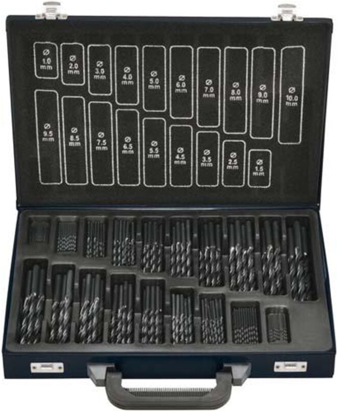 Fortis Spiralbohrer-Set DIN338 HSS rollgewalzt Typ RN 170-tlg. 1-10,5mm