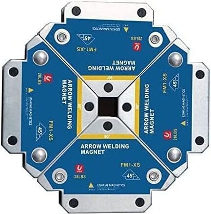Lötmagnet, 4 Stück Schweißmagnet Haltekraft 13 kg Schweißen unterstützender quadratischer magnetischer Positionierer 45°...