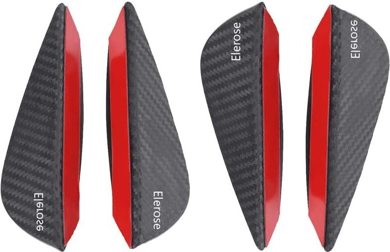 Ej.life - Abarth Zubehör-4X Auto Frontstoßstange Körper Spoiler Canards Splitter Flossen Außen Embleme Set