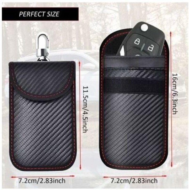 Thumbnail - ZVD - Etui Anti rfid Clé Voiture Signal Blocage Faraday Pochette Sac, Lot de 2 Pochettes Blocage Signal rfid pour Clé Vo...