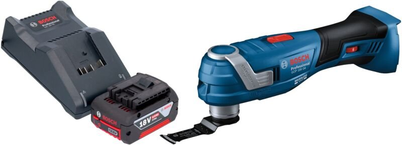 Bosch gop 18V-34 Professional Akku Multi Cutter 18 v Starlock Plus + 1x Akku 4,0 Ah + Ladegerät