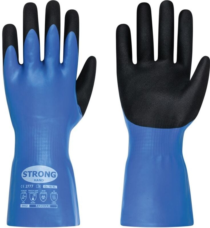 Feldtmann Stronghand Chemikalienhandschuh Farnham 0452 Gr. 8 blau/schwarz