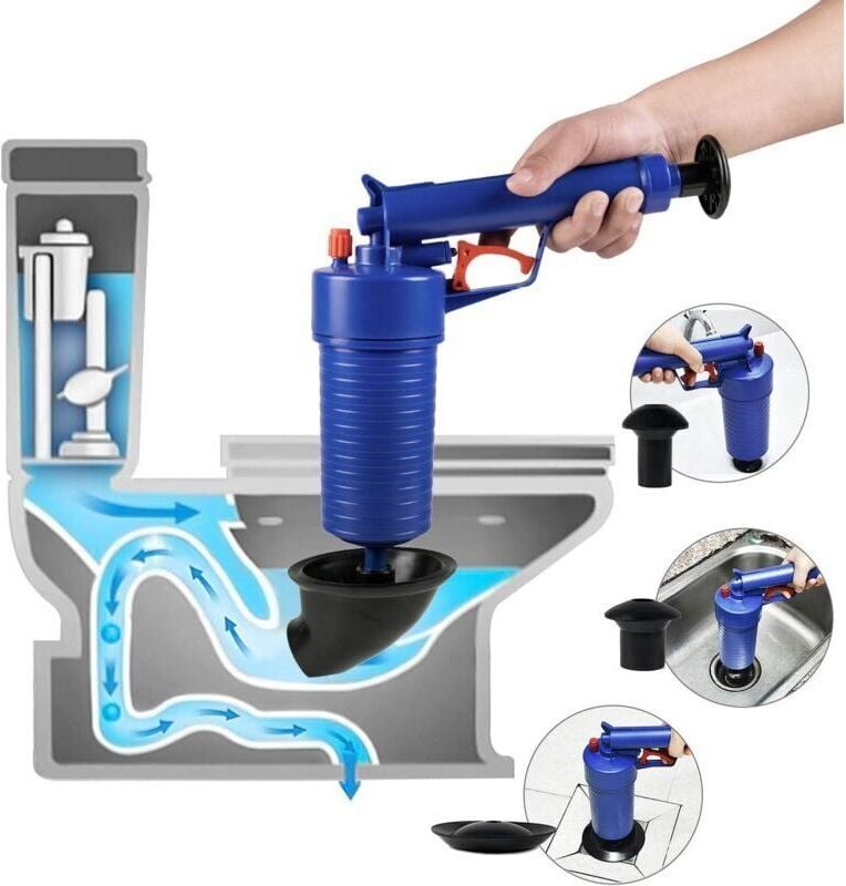 Thumbnail - CHOYCLIT Druckluft-Toilettenstampfer, Toilettenstampfer mit 4 Saugnäpfen, Abflussreiniger für Küche, Bad, Baggerrohr, Ka...
