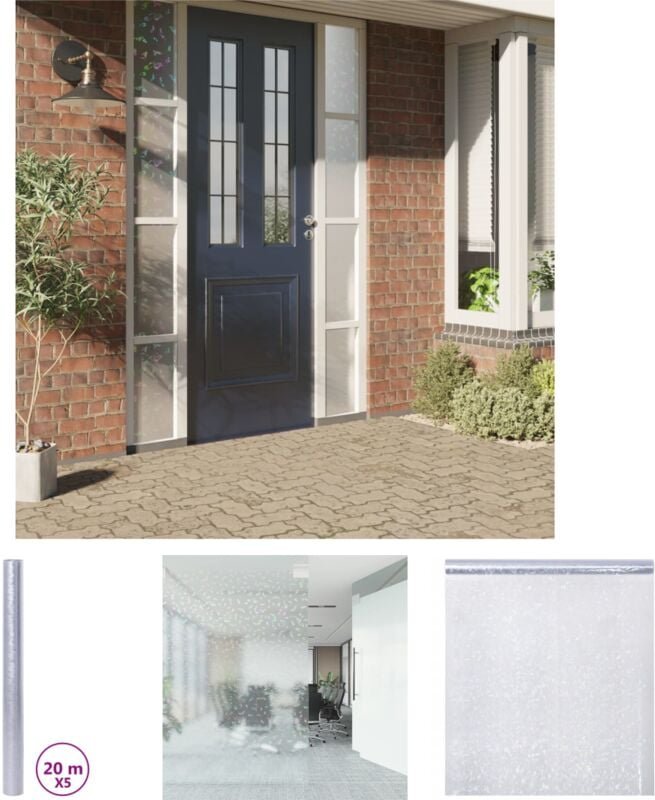 The Living Store - Fensterfolien 5 Stk. Matt 3D Regenbogen-Muster pvc - Fensterfolie - Transparent