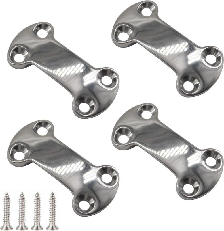4 Stück Druckplatten aus Edelstahl 304 für Yachten, Bootsdecks – 25 mm
