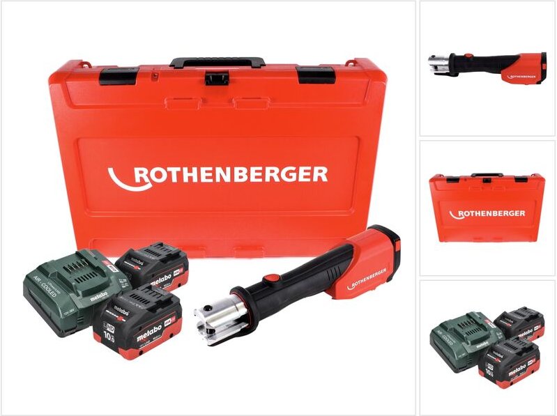 Rothenberger ROMAX 4000 CAS Akku Pressmaschine 18 V 34 kN + 2x Akku 10 Ah + Ladegerät + Koffer