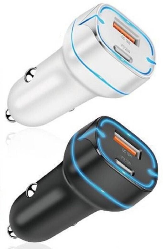 Trade Shop Traesio - Trade Shop - caricator auto led qc pd 38W caricator type c usb accendigiari rapido CTPC38W -