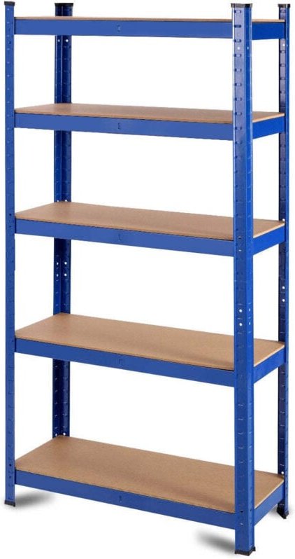 5 ebenen lagerregal mit metallrahmen metallregal bis 650kg belastbar 75 x 30 x 150 cm blau