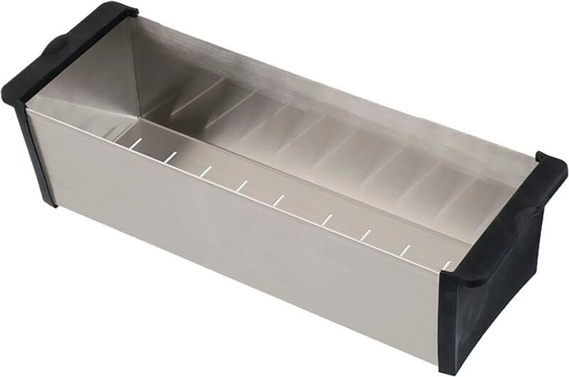 Resteschale für Spülbecken q & r - Spülorganizer aus Edelstahl schwarz - Caressi