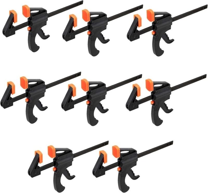 8er-Pack 10 cm Schnellspannzwingen, Ratschen-F-Klemme für Holzbearbeitung, Zimmerei und Heimwerkerprojekte