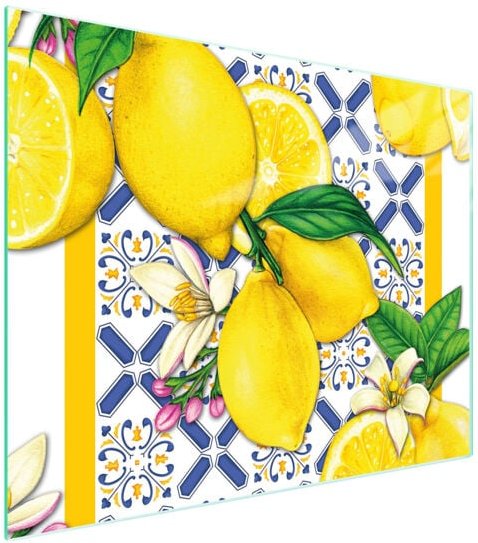 Glasschneidebrett 52x40 Zitrone