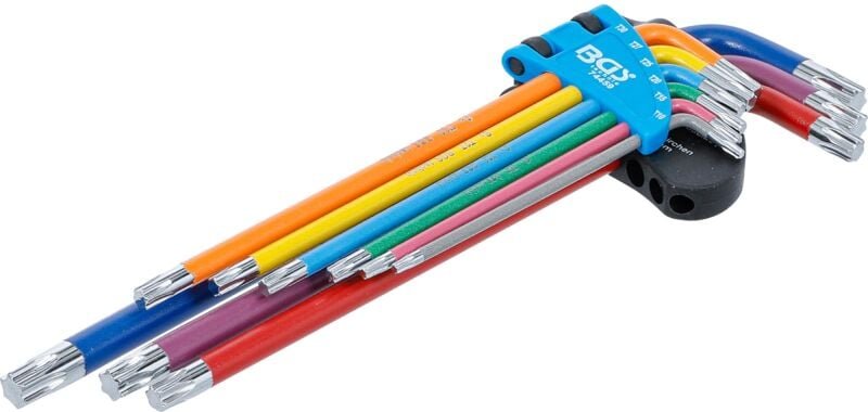 Bgs Technic - Winkelschlüssel-Satz Multicolour extra lang T-Profil (für Torx) T10 - T50 9-tlg.