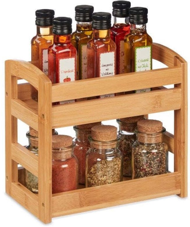 Gewurzregal aus bambus mit 2 regalen 8