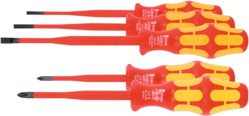 Wera - Elektriker-Schraubendreher-Sortiment, vollisoliert, Schlitz und Phillips, 5-teilig