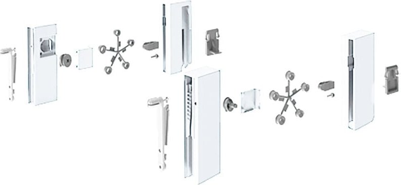 Schubkast.-Designelementadapter, InnoTech Atira, 9196321, mit Spreizzapfen, weiß - Hettich