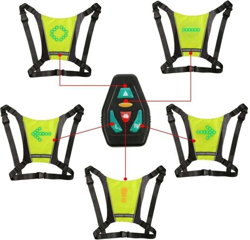 Thumbnail - LED-Blinkerweste, LED-Reflektorweste mit Richtungsanzeiger: Fernbedienung, Blinker, USB wiederaufladbar, einfache Instal...