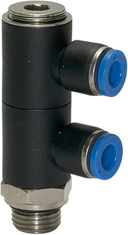 Riegler - L-Mehrfachverteiler »Blaue Serie«, 2-fach drehbar, g 3/8 a. Ø10mm