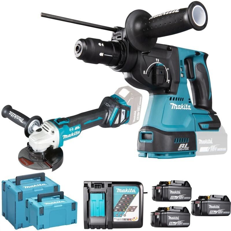 Thumbnail - Elektrowerkzeug-Set Makita DLX2256TJ1 18 V 5 Ah