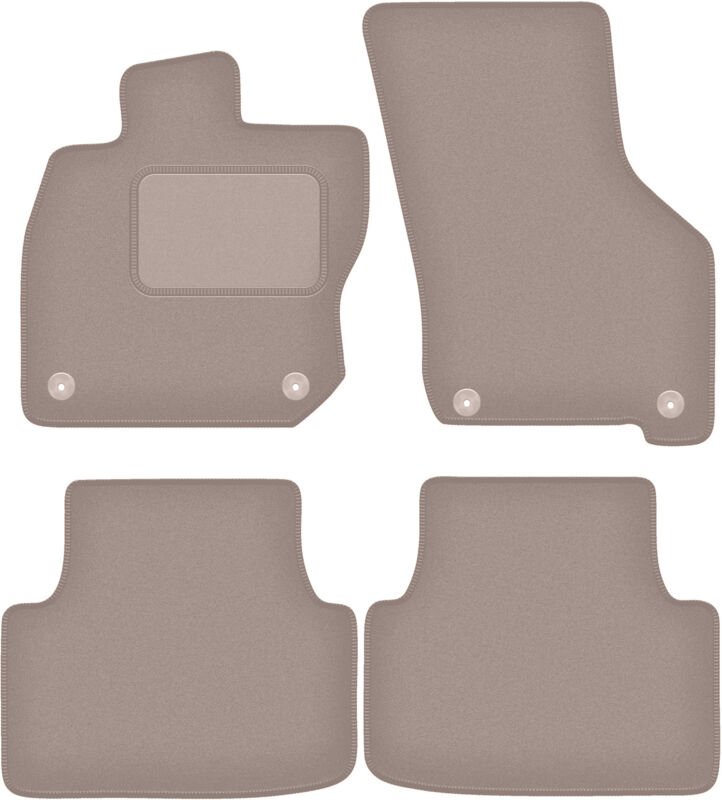 Beige Veloursmatten für: Skoda Octavia IV E-Tec Limousine, Kombi, Liftback (2020-)