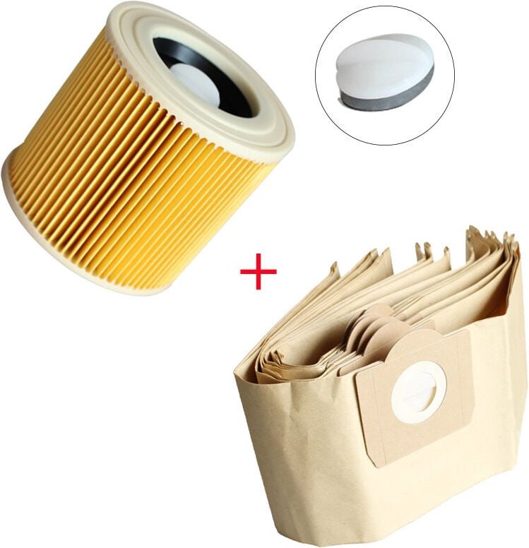 8 Stück Papierfilterbeutel für Kärcher WD3P WD3 Staubsauger, Ersatz für Nass- und Trockensauger, Filter