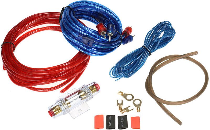 Linghhang - 1500W Auto-Audio-Subwoofer-Verstärker-Montagesatz, RCA-AMP-Verkabelungssatz, Draht-Sicherungshalter-Kabel