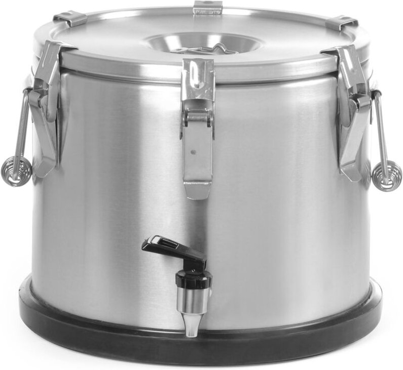 Thermobehälter aus Stahl mit Hahn für den Lebensmitteltransport 15L - Hendi 710135