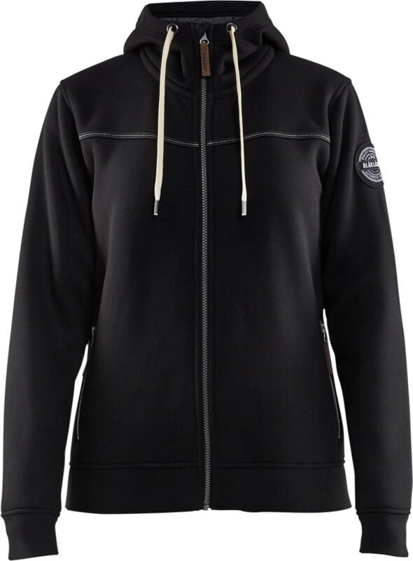 Thumbnail - Arbeitskapuzenpullover mit Reißverschluss für Damen 4974 - Schwarz XS