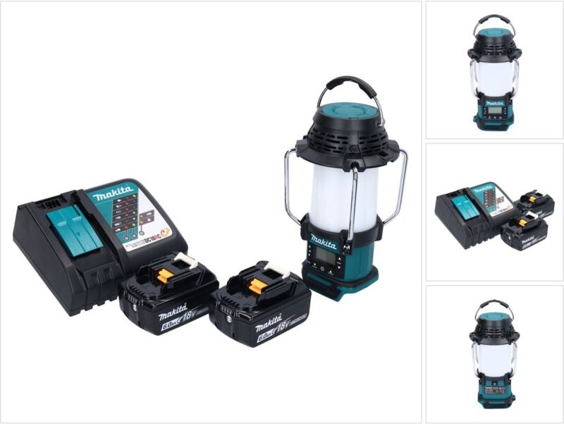 Dmr 055 rg Akku Radio 18 v fm mit Laterne 360° Taschenlampe + 2x Akku 6,0 Ah + Ladegerät - Makita