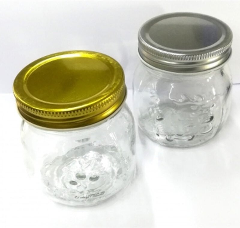 Trade Shop Traesio - Trade Shop - 4 verarbeitete gläser 250 ml für marmeladen konfitüren deckel -