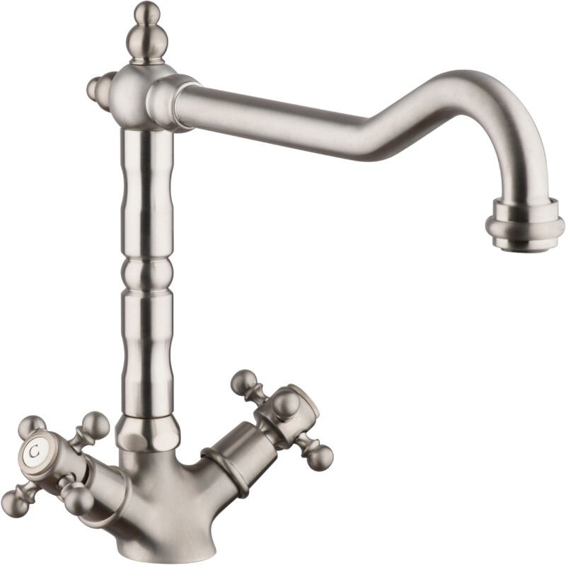 Paini France Robinetterie - Tiffany Spültischarmatur mit beweglichem Auslauf im Stil pvd stahlgrau.