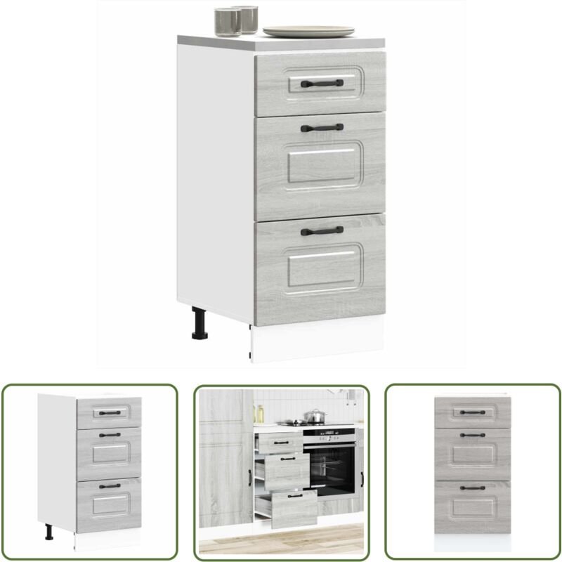 The Living Store - vidaXL Küchenunterschrank Kalmar Grau Sonoma Holzwerkstoff