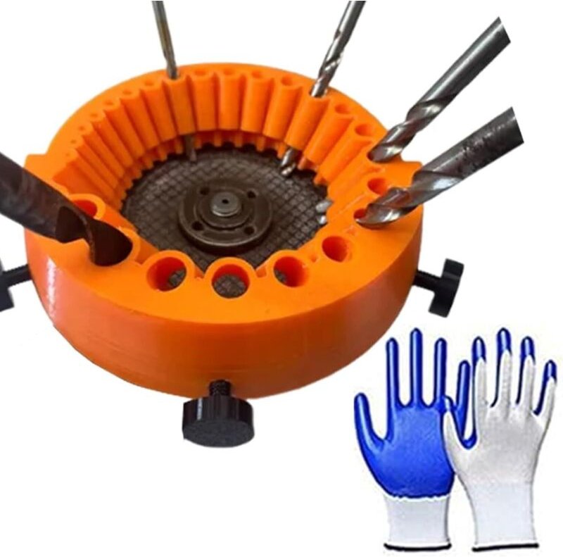 Bohrerschärfer für alle Bits – Winkelschleiferaufsatz (213 mm) Schleifwerkzeug kompatibel mit 125-mm-Schleifgerät (Orang...