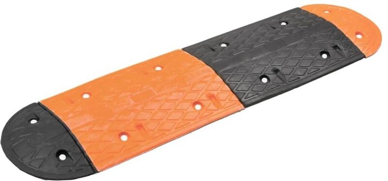 Bodenschwelle Gelb & Schwarz 129x32,5 x4 cm Gummi - Vidaxl