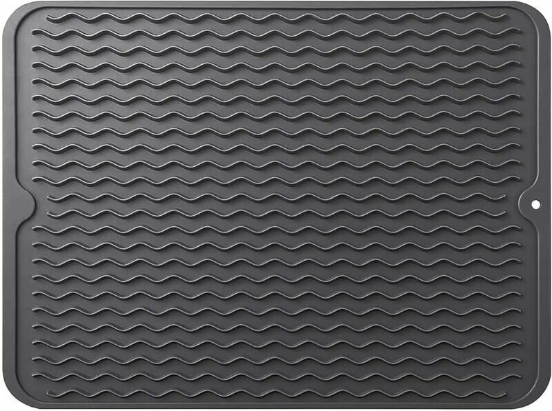 Abtropfmatte, schnelltrocknendes Abtropfgestell aus Silikon, Brettmatte für Küchenarbeitsplatten-Tischzubehör, hitzebest...