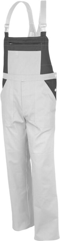 Qualitex Latzhose basic 2-farbig, Größe: 42, Farbe: weiß/grau