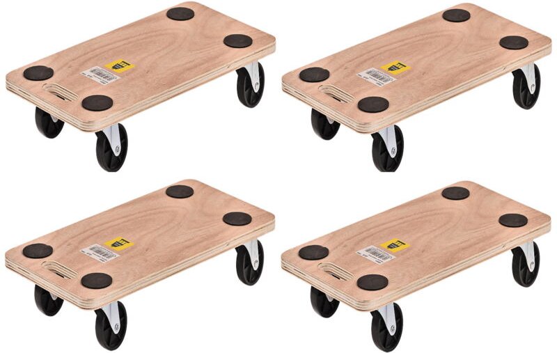 Dema - 4 Stück Möbelroller Rollbrett Transportroller 200 kg Möbelhund Möbelroller